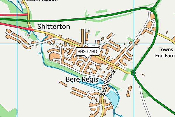 BH20 7HD map - OS VectorMap District (Ordnance Survey)