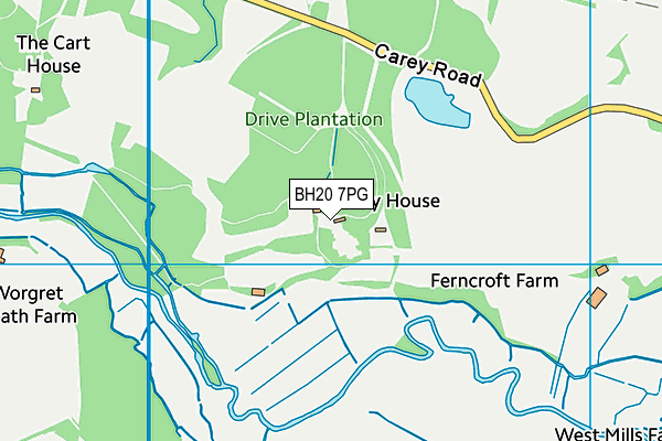 BH20 7PG map - OS VectorMap District (Ordnance Survey)