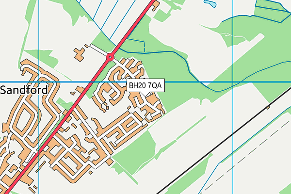 BH20 7QA map - OS VectorMap District (Ordnance Survey)