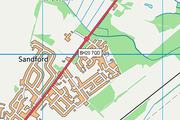 BH20 7QD map - OS VectorMap District (Ordnance Survey)