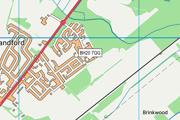 BH20 7QG map - OS VectorMap District (Ordnance Survey)