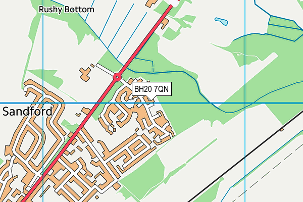 BH20 7QN map - OS VectorMap District (Ordnance Survey)