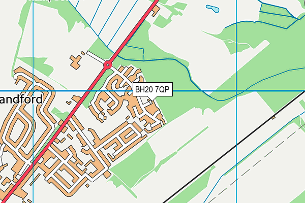 BH20 7QP map - OS VectorMap District (Ordnance Survey)