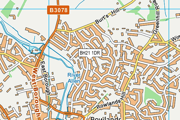 BH21 1DR map - OS VectorMap District (Ordnance Survey)