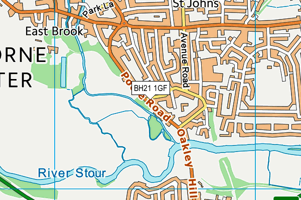 BH21 1GF map - OS VectorMap District (Ordnance Survey)