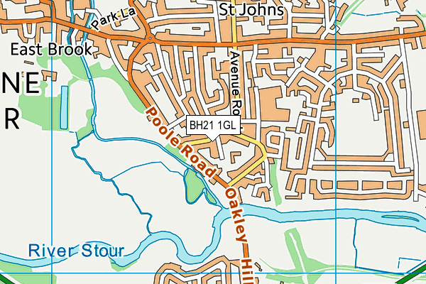 BH21 1GL map - OS VectorMap District (Ordnance Survey)