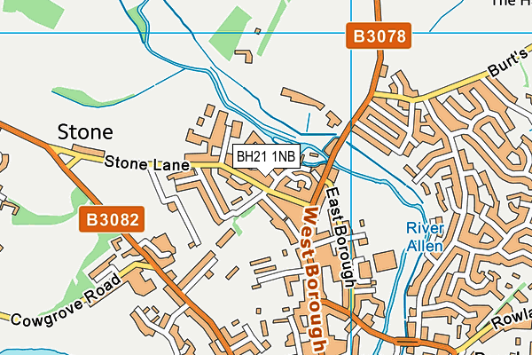 BH21 1NB map - OS VectorMap District (Ordnance Survey)