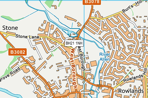 BH21 1NH map - OS VectorMap District (Ordnance Survey)