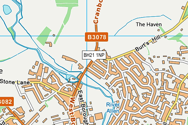 BH21 1NP map - OS VectorMap District (Ordnance Survey)