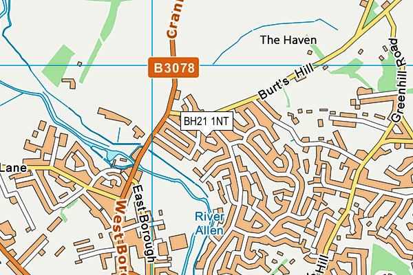 BH21 1NT map - OS VectorMap District (Ordnance Survey)