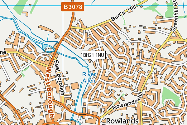 BH21 1NU map - OS VectorMap District (Ordnance Survey)