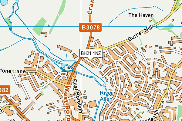 BH21 1NZ map - OS VectorMap District (Ordnance Survey)