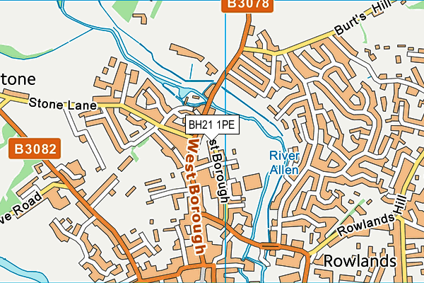 BH21 1PE map - OS VectorMap District (Ordnance Survey)