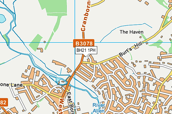 BH21 1PH map - OS VectorMap District (Ordnance Survey)