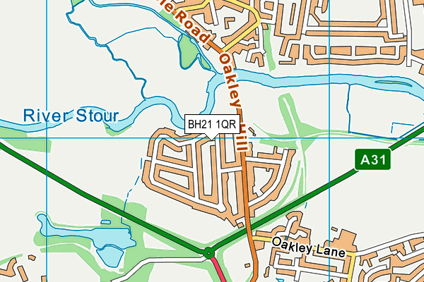 BH21 1QR map - OS VectorMap District (Ordnance Survey)