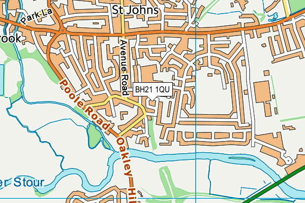 BH21 1QU map - OS VectorMap District (Ordnance Survey)