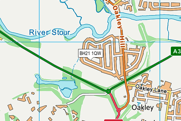 BH21 1QW map - OS VectorMap District (Ordnance Survey)