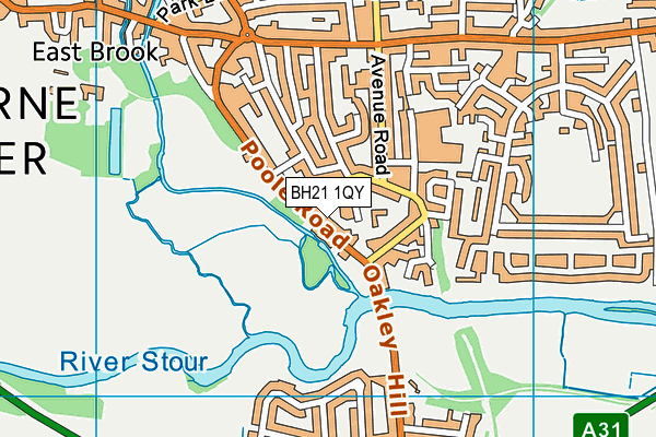 BH21 1QY map - OS VectorMap District (Ordnance Survey)