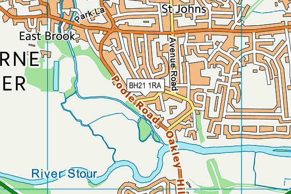 BH21 1RA map - OS VectorMap District (Ordnance Survey)