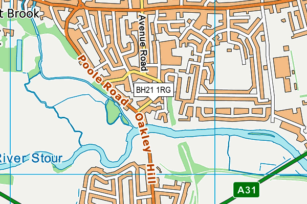 BH21 1RG map - OS VectorMap District (Ordnance Survey)