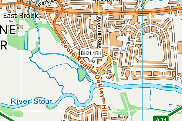 BH21 1RH map - OS VectorMap District (Ordnance Survey)