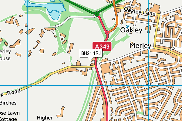 BH21 1RJ map - OS VectorMap District (Ordnance Survey)