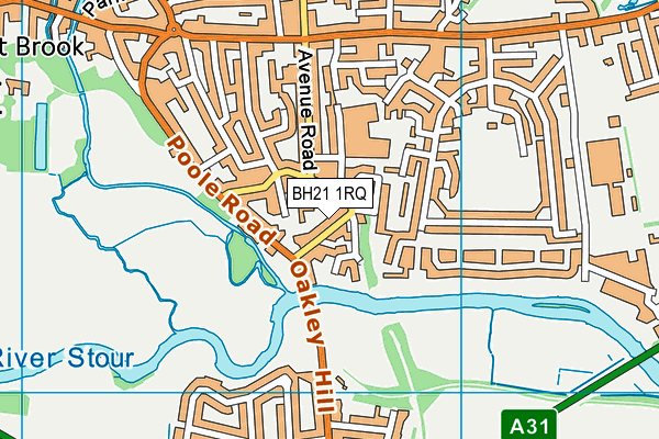 BH21 1RQ map - OS VectorMap District (Ordnance Survey)