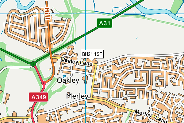 BH21 1SF map - OS VectorMap District (Ordnance Survey)