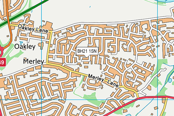 BH21 1SN map - OS VectorMap District (Ordnance Survey)