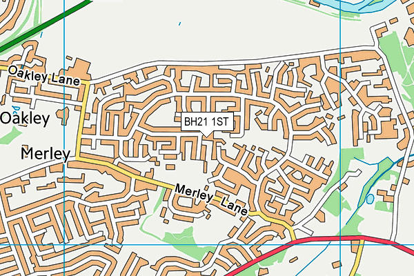 BH21 1ST map - OS VectorMap District (Ordnance Survey)