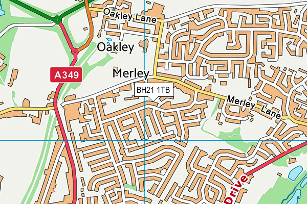 BH21 1TB map - OS VectorMap District (Ordnance Survey)