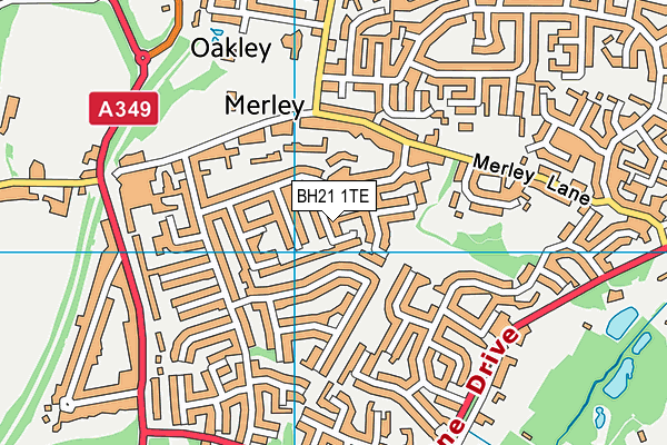 BH21 1TE map - OS VectorMap District (Ordnance Survey)