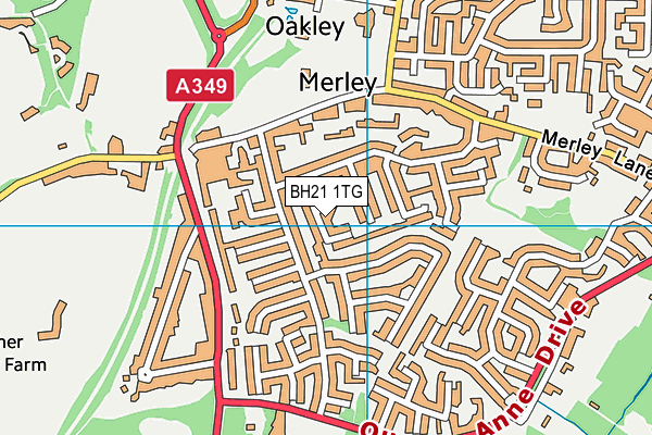 BH21 1TG map - OS VectorMap District (Ordnance Survey)