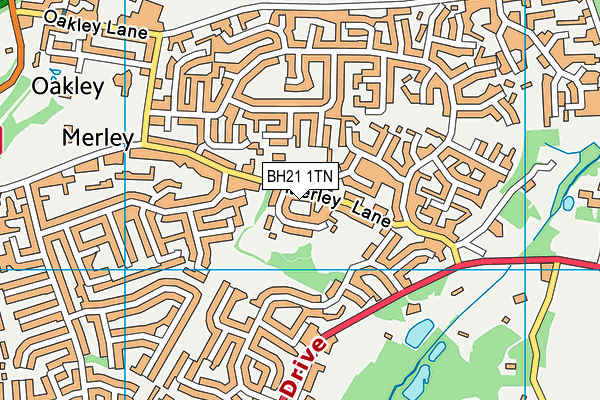 BH21 1TN map - OS VectorMap District (Ordnance Survey)