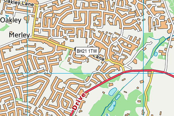BH21 1TW map - OS VectorMap District (Ordnance Survey)