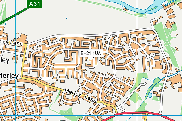 BH21 1UA map - OS VectorMap District (Ordnance Survey)