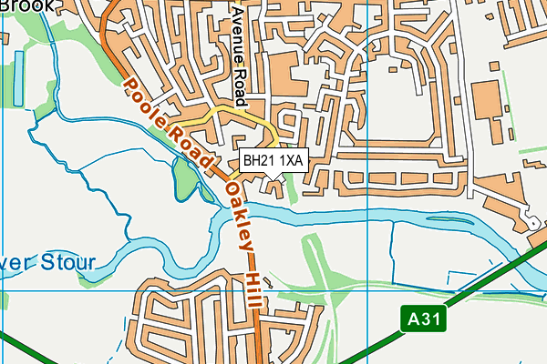 BH21 1XA map - OS VectorMap District (Ordnance Survey)
