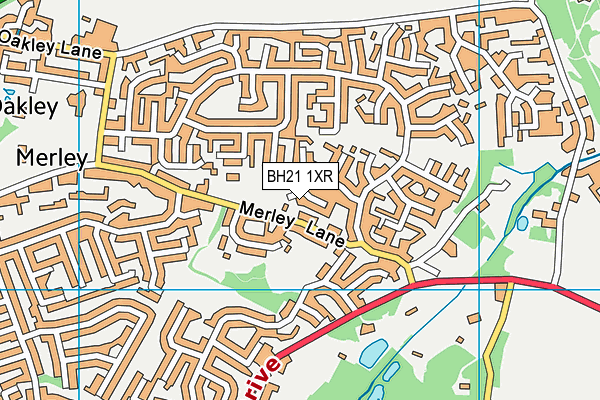 BH21 1XR map - OS VectorMap District (Ordnance Survey)
