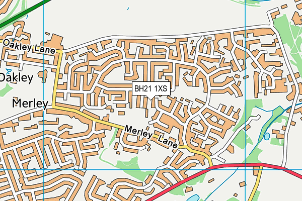 BH21 1XS map - OS VectorMap District (Ordnance Survey)
