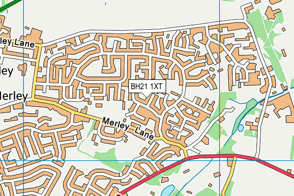 BH21 1XT map - OS VectorMap District (Ordnance Survey)