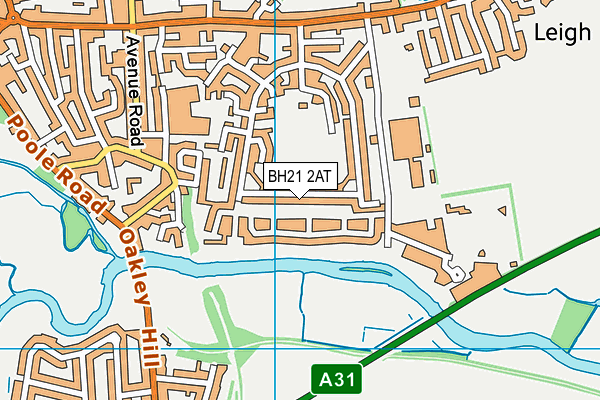 BH21 2AT map - OS VectorMap District (Ordnance Survey)