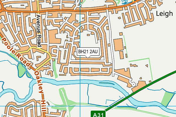 BH21 2AU map - OS VectorMap District (Ordnance Survey)