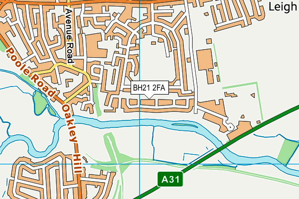 BH21 2FA map - OS VectorMap District (Ordnance Survey)