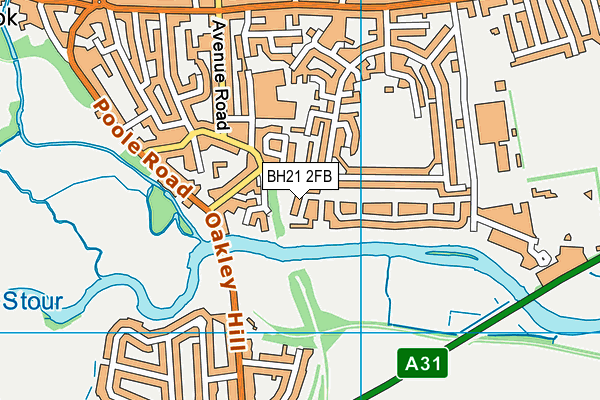 BH21 2FB map - OS VectorMap District (Ordnance Survey)