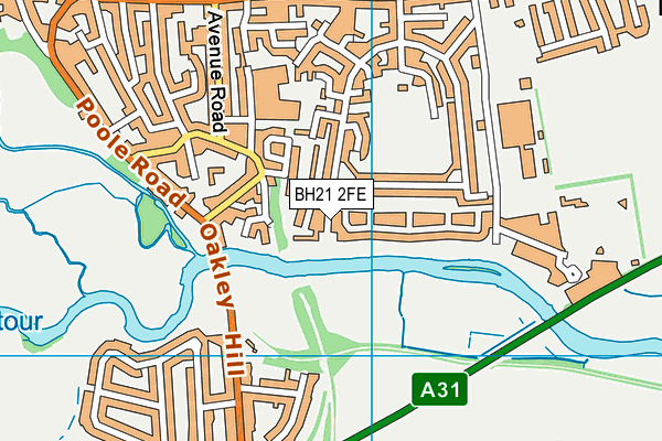BH21 2FE map - OS VectorMap District (Ordnance Survey)