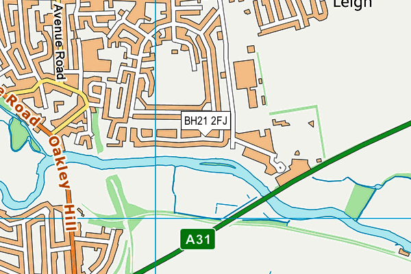 BH21 2FJ map - OS VectorMap District (Ordnance Survey)