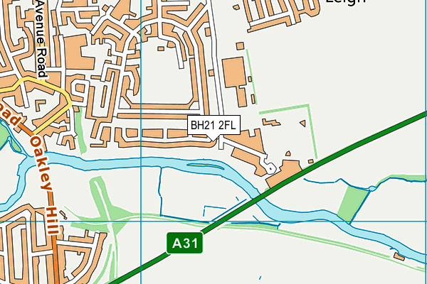 BH21 2FL map - OS VectorMap District (Ordnance Survey)