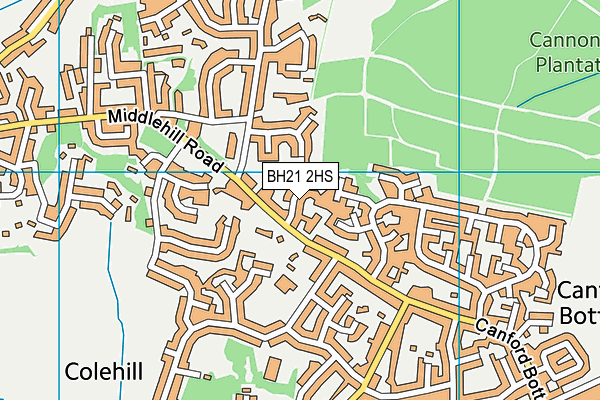 BH21 2HS map - OS VectorMap District (Ordnance Survey)
