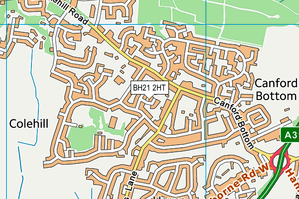 BH21 2HT map - OS VectorMap District (Ordnance Survey)