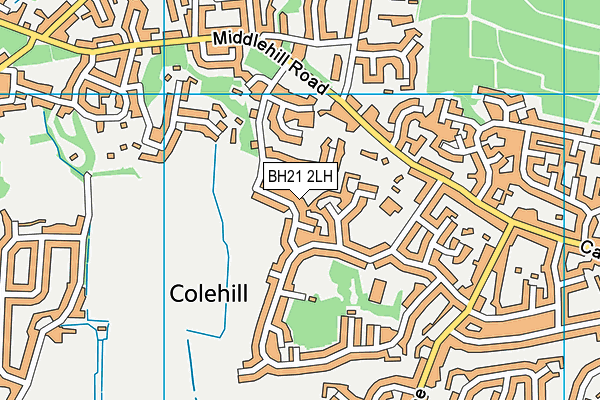 BH21 2LH map - OS VectorMap District (Ordnance Survey)